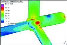 The Strand7 finite element 
model of a local connection detail